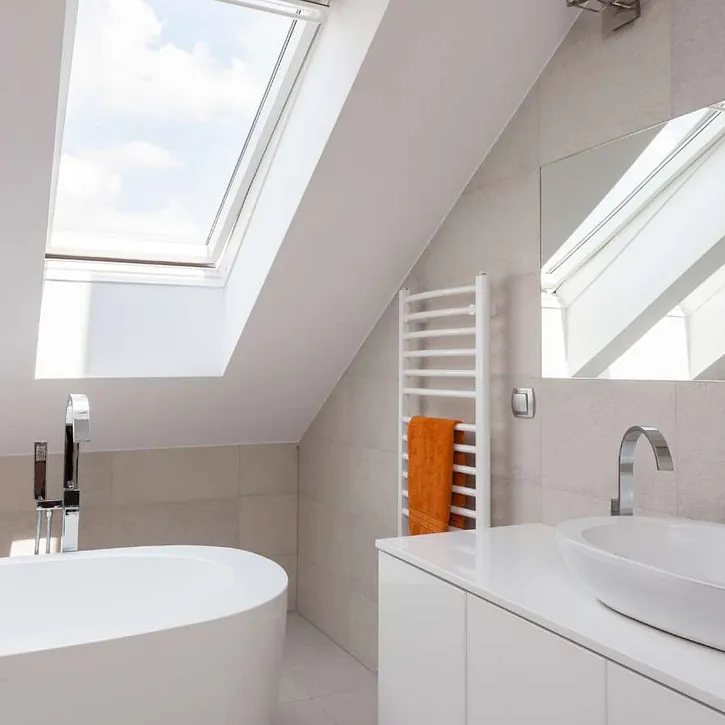 A modern looking bathroom